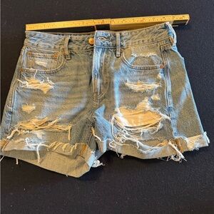 American Eagle Outfitters Light Blue Distressed Jean Shorts Sz 2/26